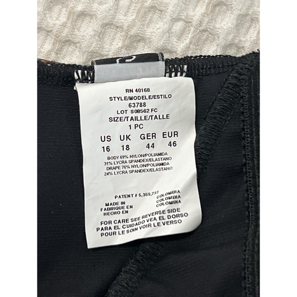 Miraclesuit Swimsuit Women’s 16 Brown Black Animal Print Oceanus One Piece - Picture 13 of 14